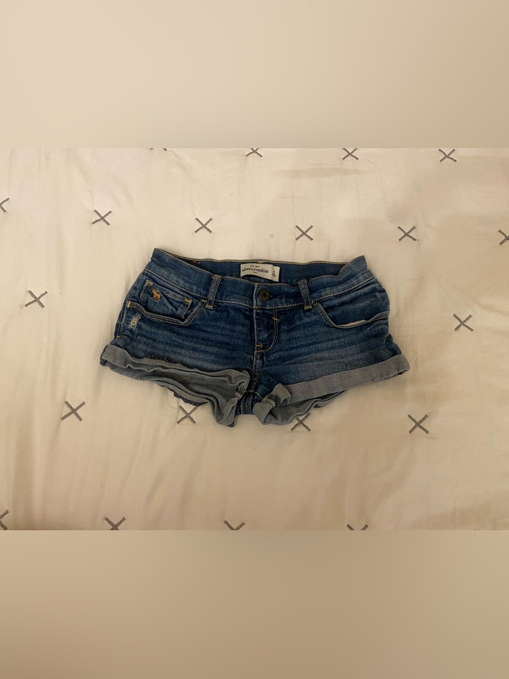 Abercrombie & Fitch Blue Rolled-Hem Denim Shorts